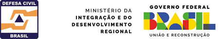 Imagem de rodapé contendo o logotipo do S2ID, Ministério da Integração e Portal Brasil